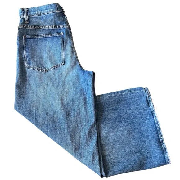 Madewell Wide Leg Crop Blue Denim Retro Stretch Cotton Jeans Women’s 28 - Picture 11 of 15